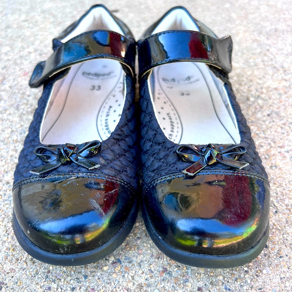 PediPed Black Mary Jane Shoes, size 1.5 (33) little kid